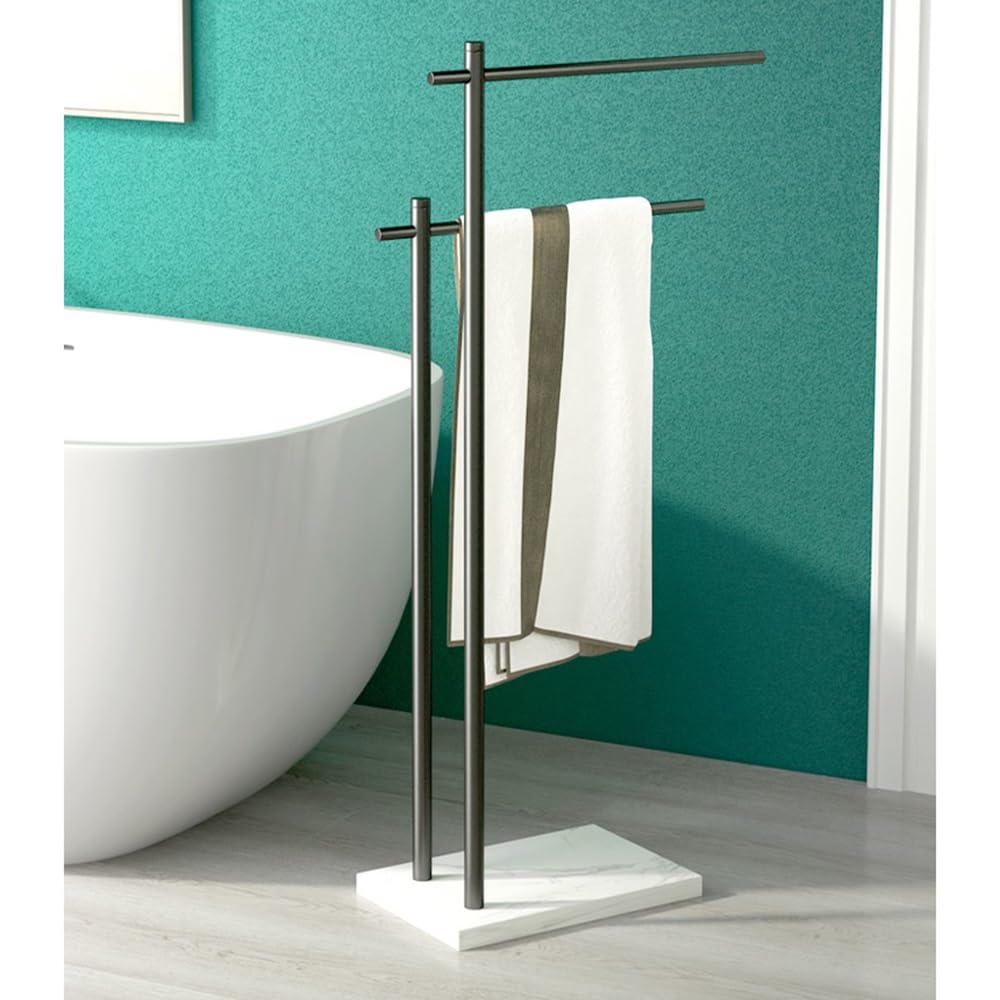 Portasciugamani Moderno - Elegante portasciugamani da Bagno in Bianco e Nero - Design salvaspazio per bagni contemporanei - Accessorio Funzionale per la casa