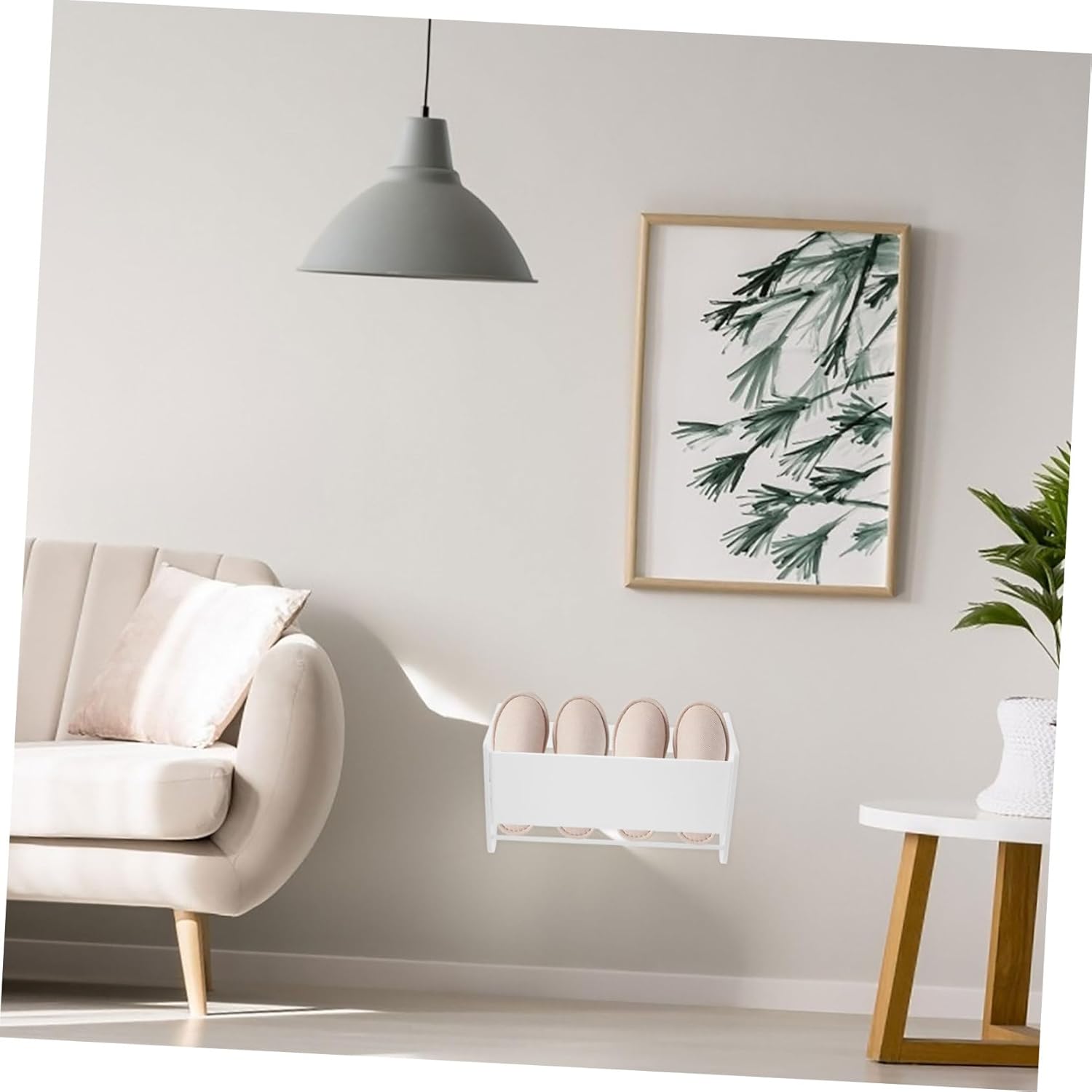 2pcs Ultra-Thin Wall-Mounted Shoe Rack for Slippers Entryway Storage Organizer Non-Slip Home Shoe Storage Rack