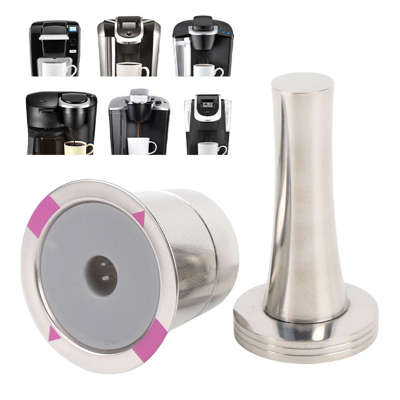 Cápsula de filtro de café recargable reutilizable, kit de cápsulas de acero inoxidable para cafeteras de una sola porción