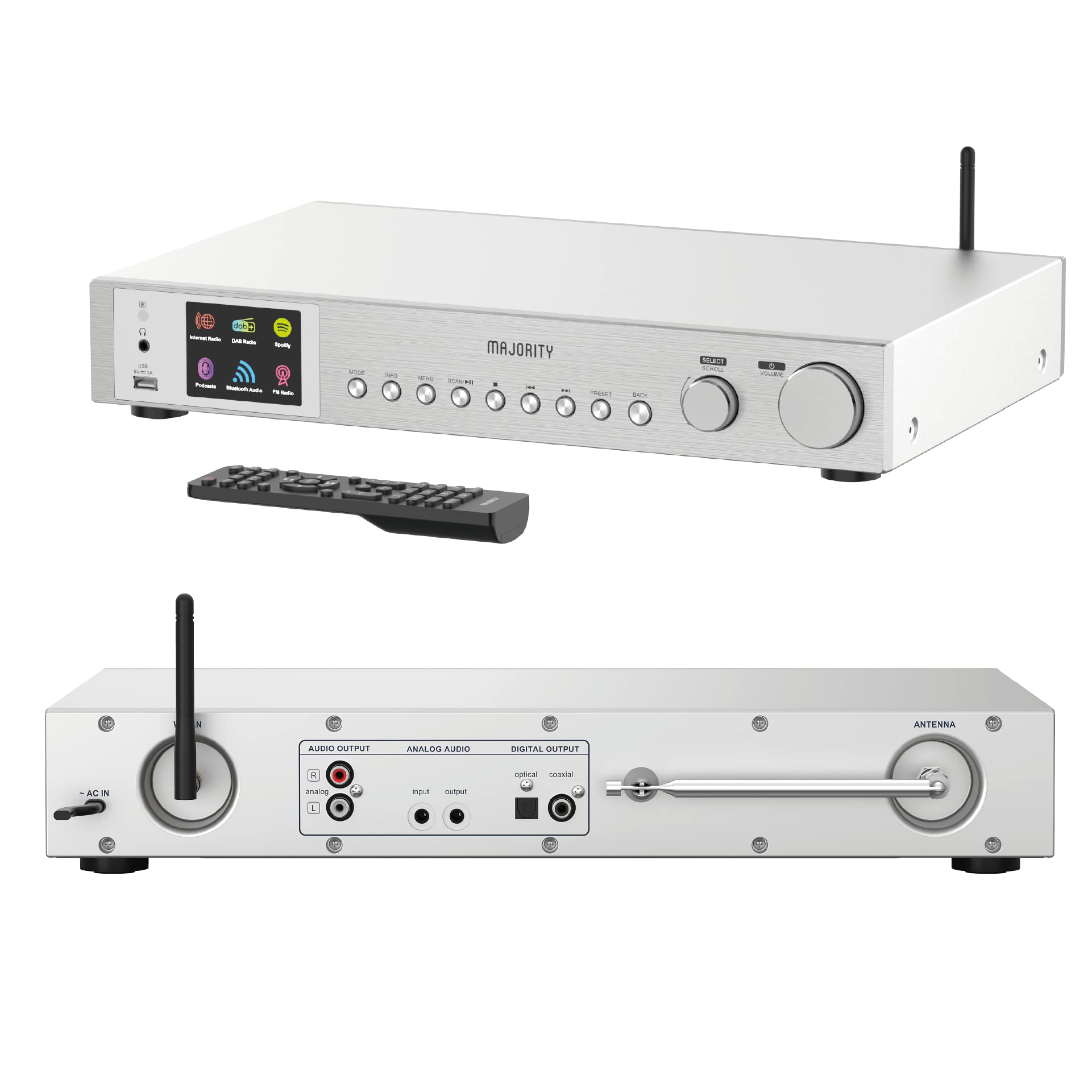 Majority Fitzwilliam Internet Radio DAB+ WLAN Bluetooth HiFi Radio Digitale Cucina