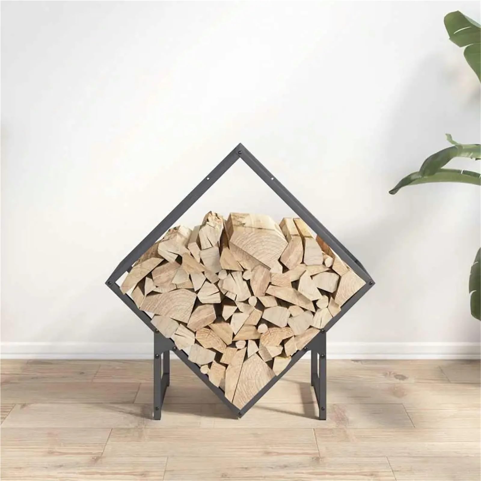 Scaffalatura Porta Legna Portalegna antracite 60x25x60 cm - Soluzione di stoccaggio in acciaio laminato a freddo