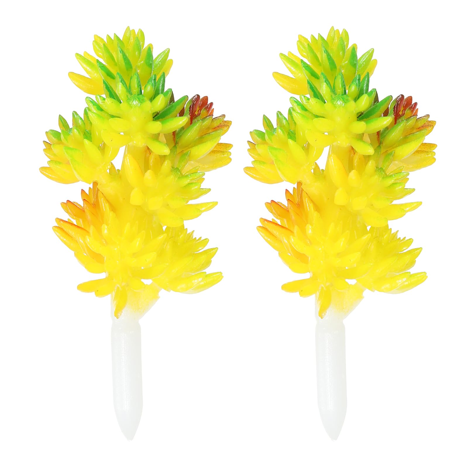 PATIKIL Artificial Succulent Plants, 2 Pack Fake Succulents Plant Unpotted Realistic Textured Succulents for Home Landscape Decoration, Yellow
