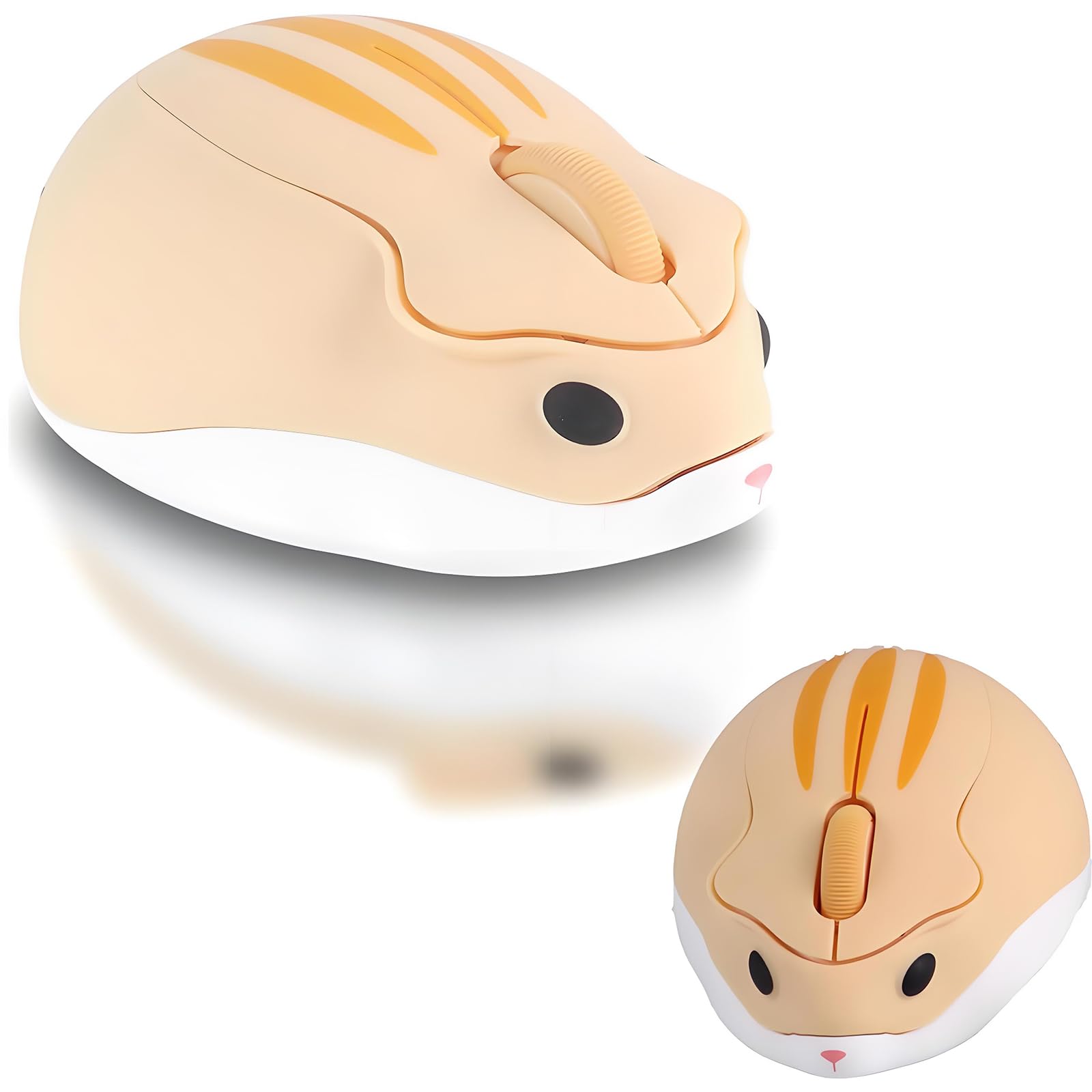 LIKE SHOW Wireless Mouse Cute Hamster Shaped Computer Mouse 1200DPI Less Noice Portable USB Mouse Cordless Mouse for PC Laptop Computer Notebook MacBook Kids Girl Gift(Yellow)-image-26