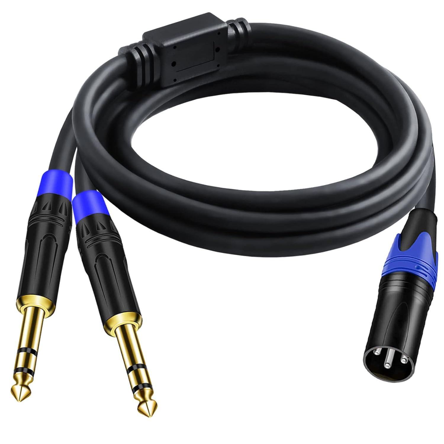 3-poliger XLR-Stecker auf Dual 6,35 mm 1/4 Zoll TS Mono-Mikrofon-Patchkabel, Stecker XLR auf Doppel 6,35 mm TS Y Splitter-Konverterkabel, Dual 1/4 Zoll Mono auf XLR-Stecker,
