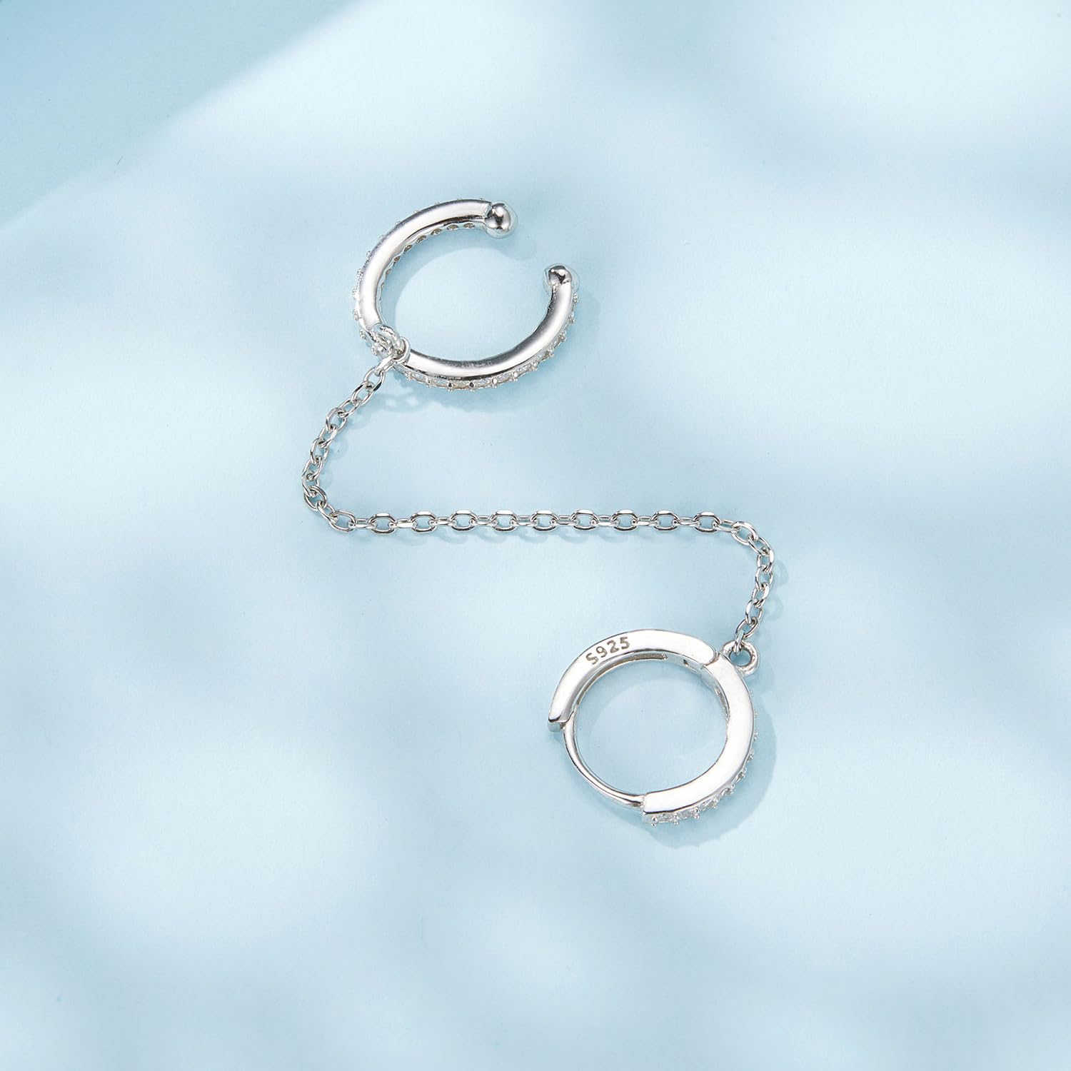 Orecchini a Doppio Cerchio in Argento Sterling 925 per Donne Ragazze Adolescenti Orecchini a Cerchio minimalisti Orecchini Doppio Piercing a Due Fori