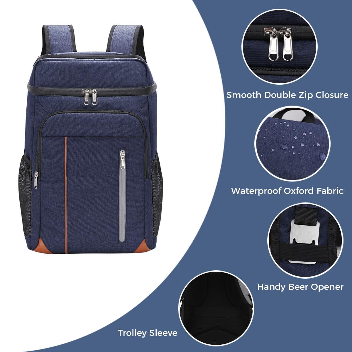Zaino da Picnic 22 Litri Zaino Termico Porta Pranzo Borsa Frigo Isoterma per Campeggio Barbecue