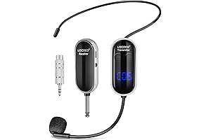 Wireless Head Microphone System: Upgrated 2 in 1 UHF Headworn Headhand Microphone