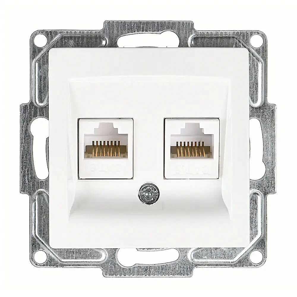 Visage İkili Data Prizi (2 x RJ45 Cat6), Beyaz (Mekanizma + TuşKapak)