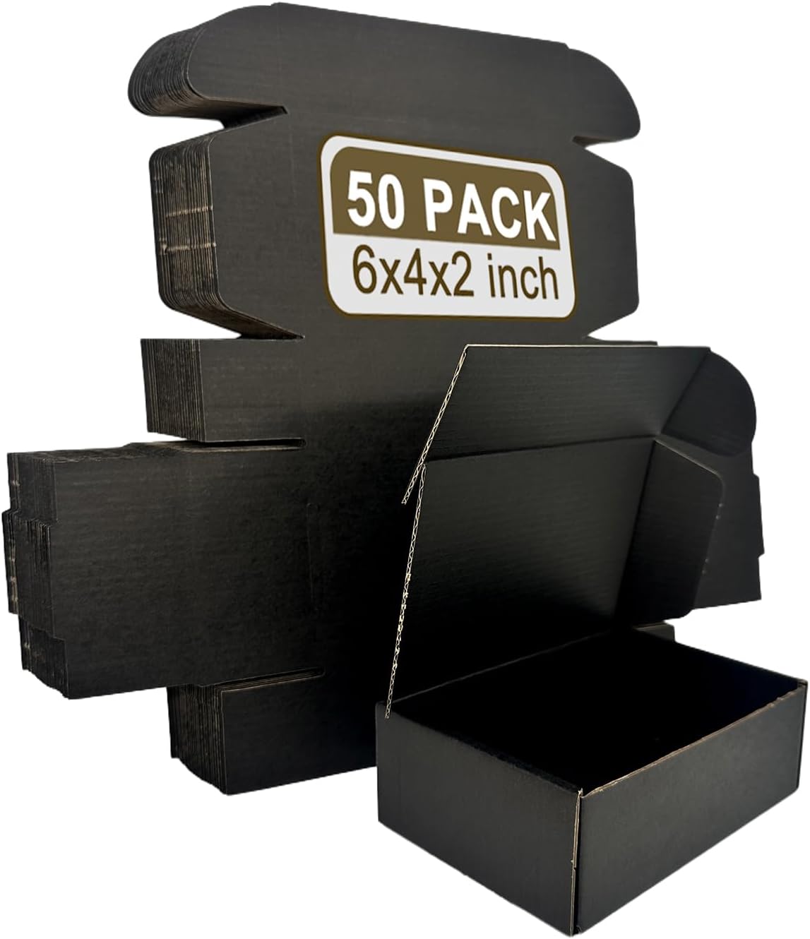 50 Pack DVD Shipping Box Mailers, 7.5 x 5.5 x 2" Height Adjustable Corrugated Easy-Fold Mailers, for Video Game, CD cases, White (YD752E50)