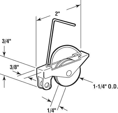 Miniatura 2 de Slide-Co 113727 Ensamblaje de rodillo de tensión de resorte, diámetro exterior de 1-14 pulgadas, borde cóncavo, rodamiento de bolas de acero
