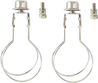 GY & CK® Bulb Clip Adapter Metal Wire Adapter and Lamp Finial and Shade Riser Kit Clip on Bulb Lampshade holder Lamp Parts Lighting Accessories (2 PACK) (Nickel)