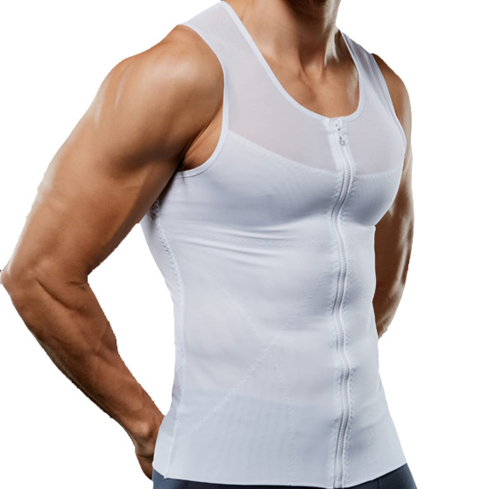 męskie koszulki kompresyjne bez rękawów, wyszczuplające brzuch wyszczuplająca bielizna modelująca tank top bielizna z okrągłym dekoltem