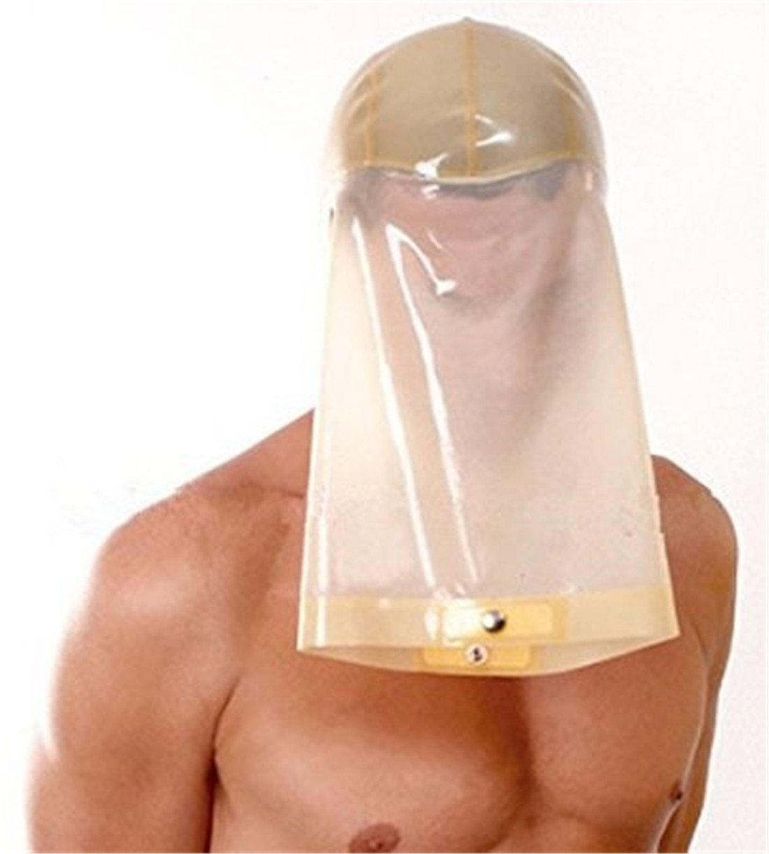 MFMYEE Masque en latex transparent avec couvre-jambes allongés, couvre-chef intégral pour jeux de rôle et Halloween (M)