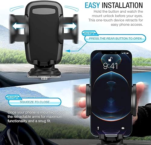 Miniatura 6 de Generic MB000495 - Soporte universal para teléfono celular, ventosa universal para parabrisas y brazo extensible para iPhone, Samsung, Google,