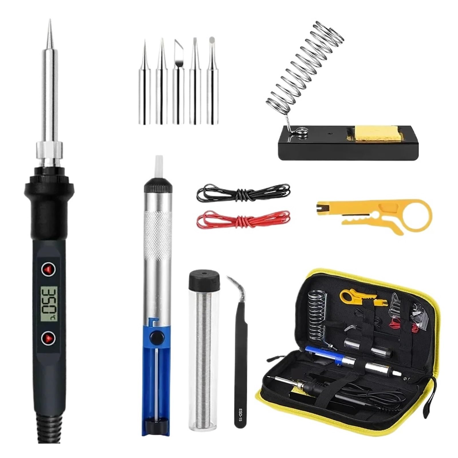 Kit De Fer À Souder Électrique 80W, Ensemble D'outils Soudage Température Réglable, Flux Soudure, Pointes, Station Travail Chauffage PréCis
