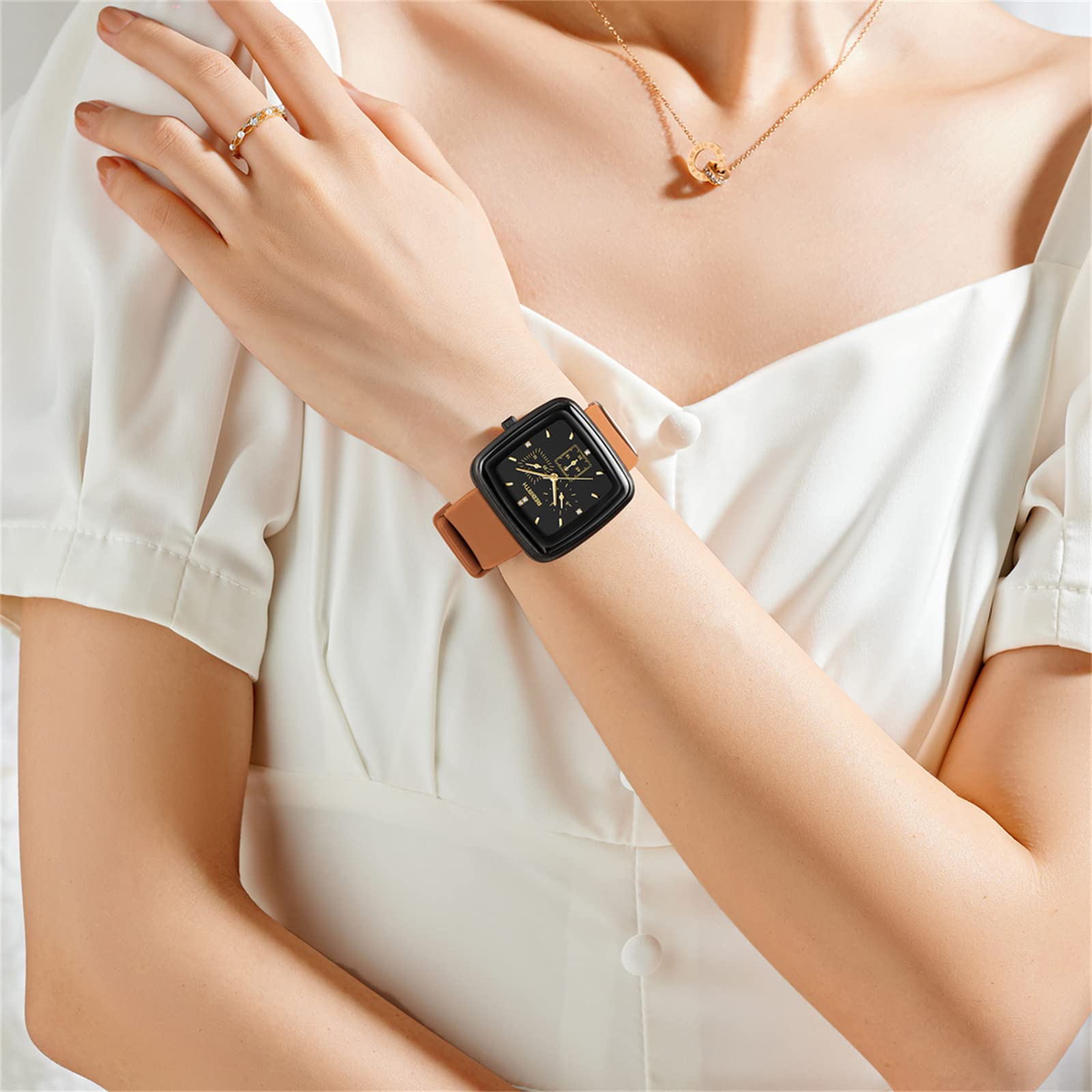 JewelryWe Damski zegarek na rękę, analogowy, kwarcowy, klasyczny, biznesowy, casualowy, ze skórzanym paskiem dla kobiet i dziewcząt