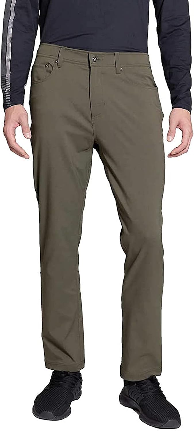Ventures Gerry Mens Casual Dress Performance Flex Stretch Pants | 5 Pocket Perfect for The Office, Golf, Scouts and Hiking (Olive, 38W x 34L)