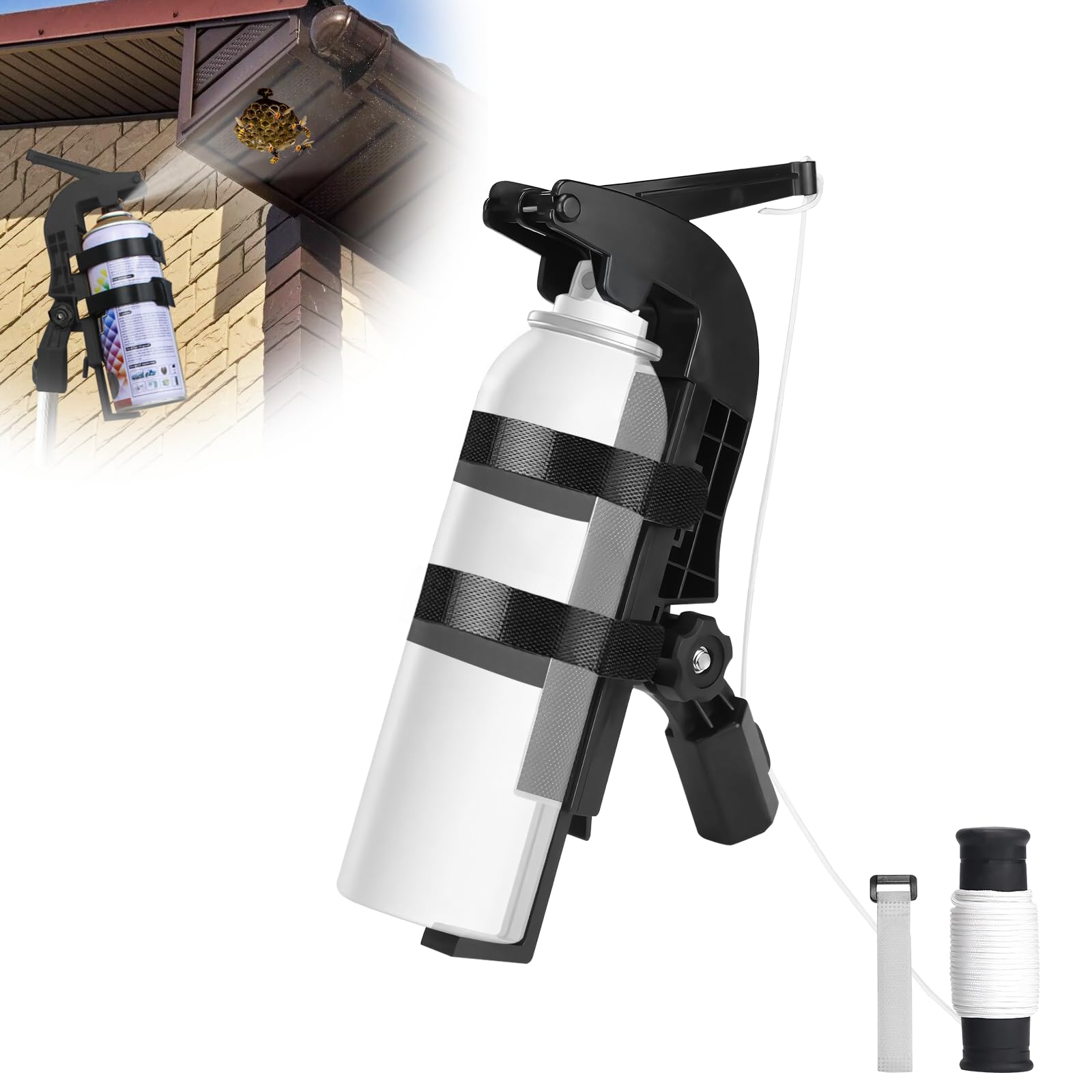 Spray Can Extension Pole Adapter - Adjustable Angle Holder For Aerosol Cans, Fits Wasp Spray, Paint, Cleaners