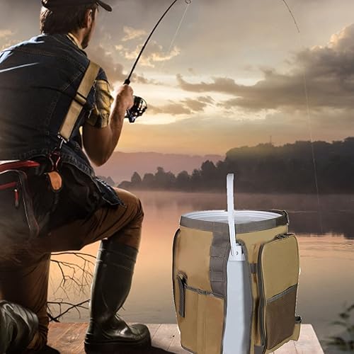 Miniatura 2 de plplaaoo Organizador de herramientas de cubo, bolsa de herramientas de jardín, bolsa de herramientas de cubo de forma redonda de 17.9 x 15.7