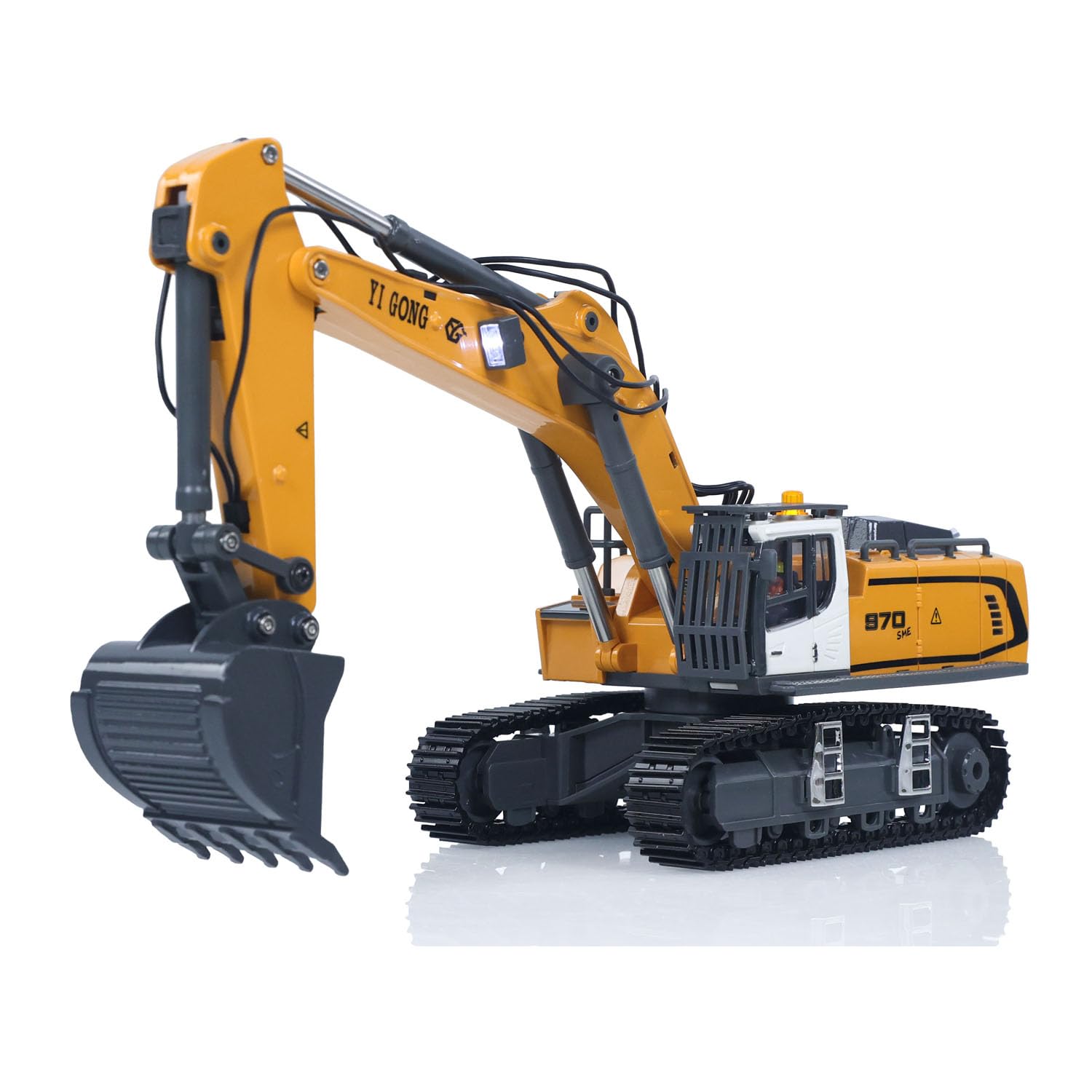 TOUCAN RC HOBBY 1/50 Elettrico RC Escavatore K970 Telecomando Digger Costruzione Auto Secchio Metallo Tracce Luci Suoni Modello Finito per Età 14+