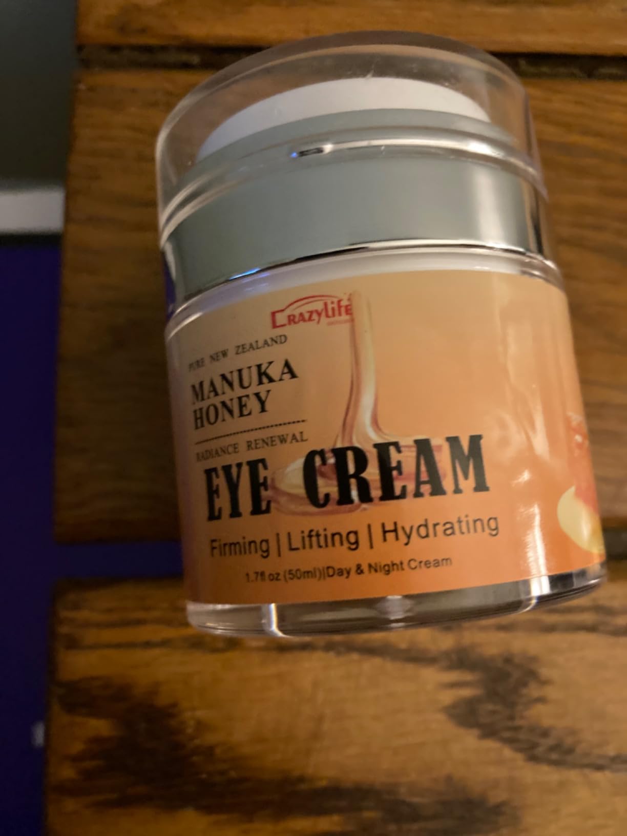 Grospe Manuka Honey Eye Cream Anti-aging Eye Cream Anti-wrinkle Under Eye Cream Fades Fine Lines Lifting and Firming Improve Dark Circles and Puffiness 50g