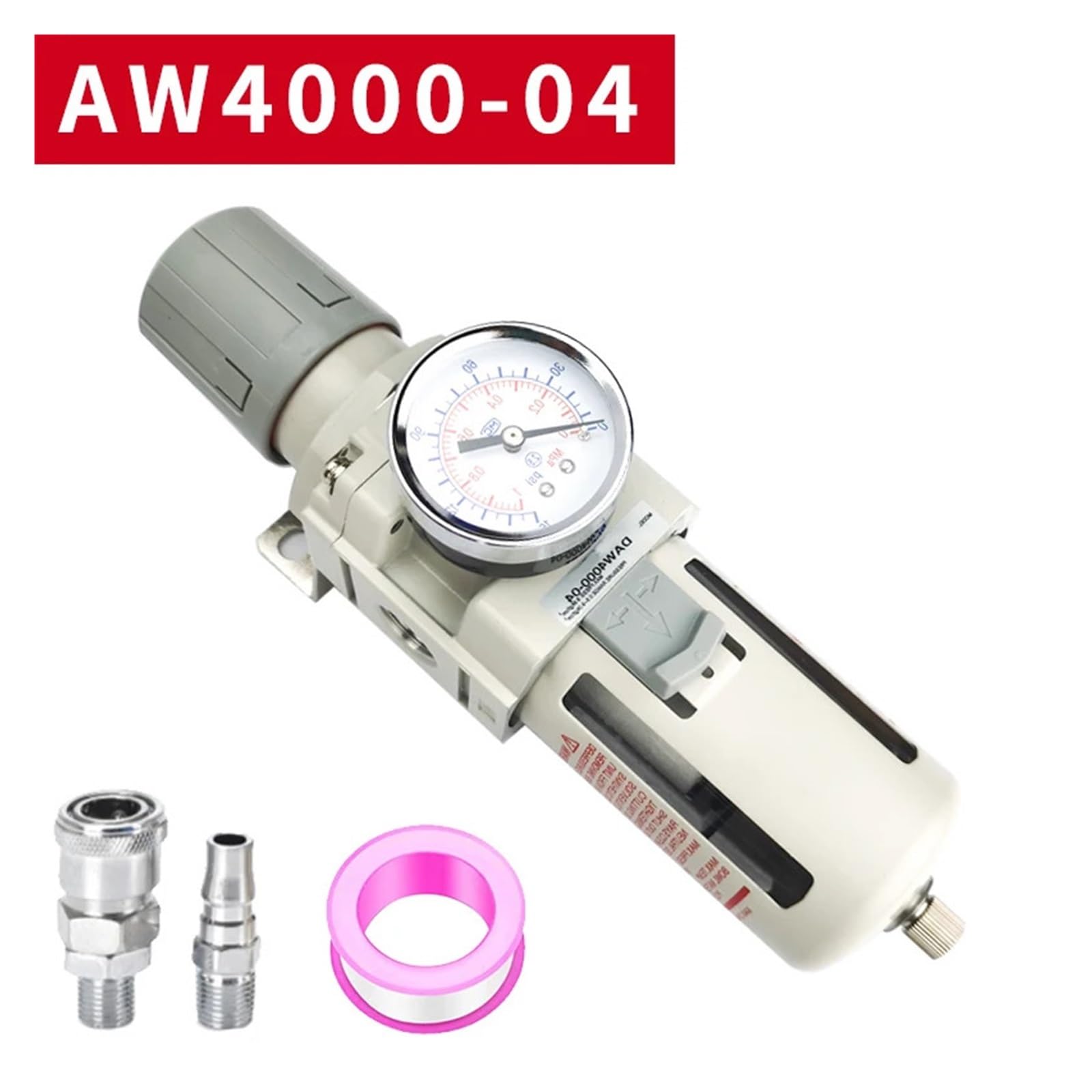AW4000-04 filtr pneumatyczny reduktor ciśnienia oczyszczanie powietrza zawór pneumatyczny reduktor ciśnienia (AW4000-04 włókno, ręczny drenaż)