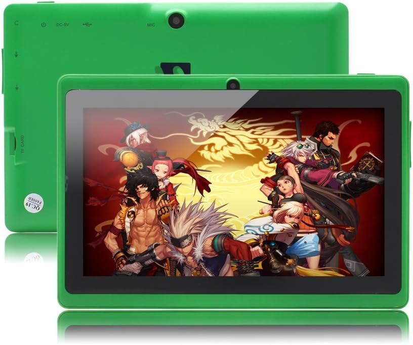 IRULU 7 inch Android Tablet PC, 4.2 Jelly Bean OS, Dual Core, Allwinner A23 CPU, Dual Cameras, 5 Point Capacitive Touch Screen, 8GB Storage, Green