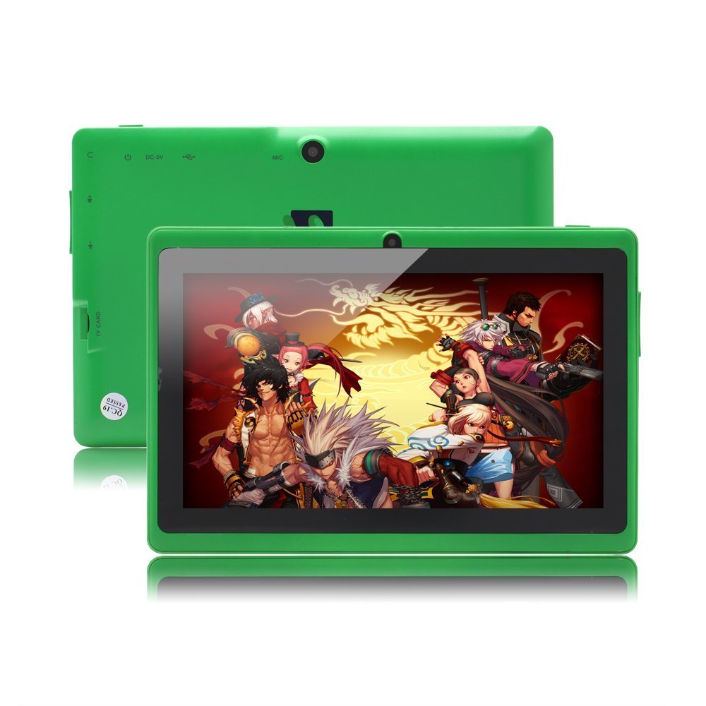 IRULU 7 inch Android Tablet PC, 4.2 Jelly Bean OS, Dual Core, Allwinner A23 CPU, Dual Cameras, 5 Point Capacitive Touch Screen, 8GB Storage, Green