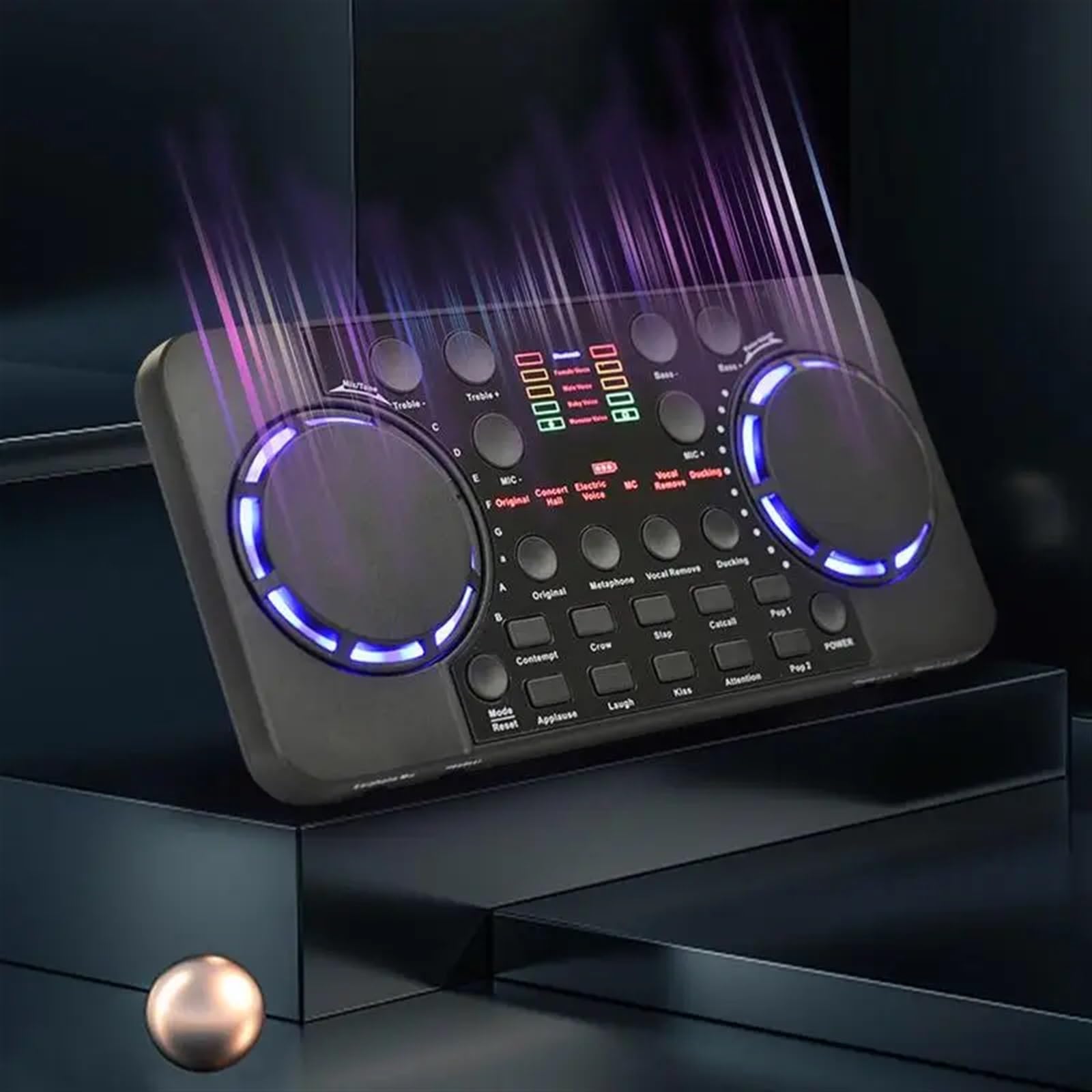 Contrôleur dj Mini mélangeur * dio avec dents bleues, carte son Portable, DJ 16 effets numériques, Console de réduction du bruit, enregistrement USB for le chant Table de mixage DJ