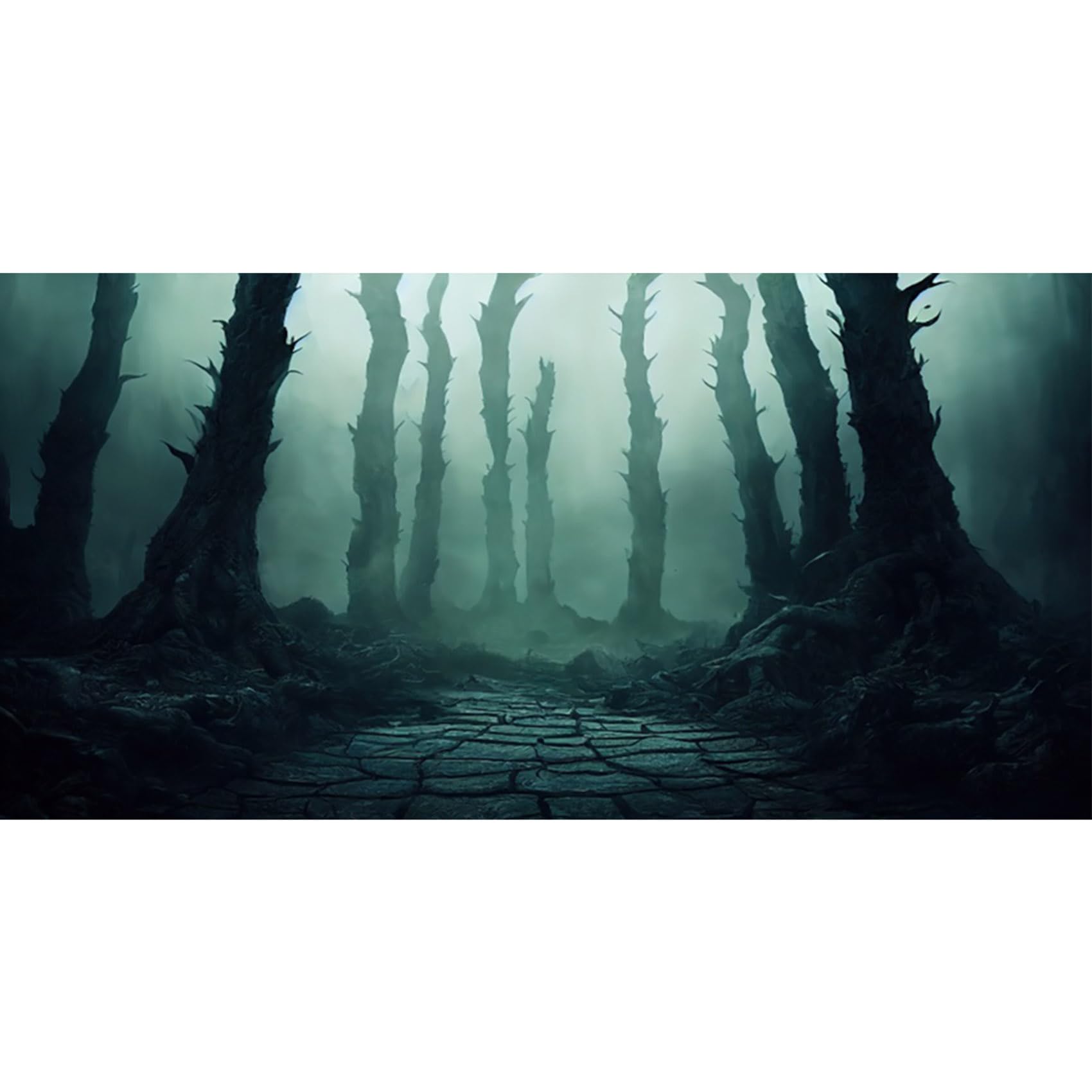 MIRRORANG 76x30cm Green Spooky Aquarium Background Trees Forest Scary Scenery Vinyl Durable Night Fish Tank Background