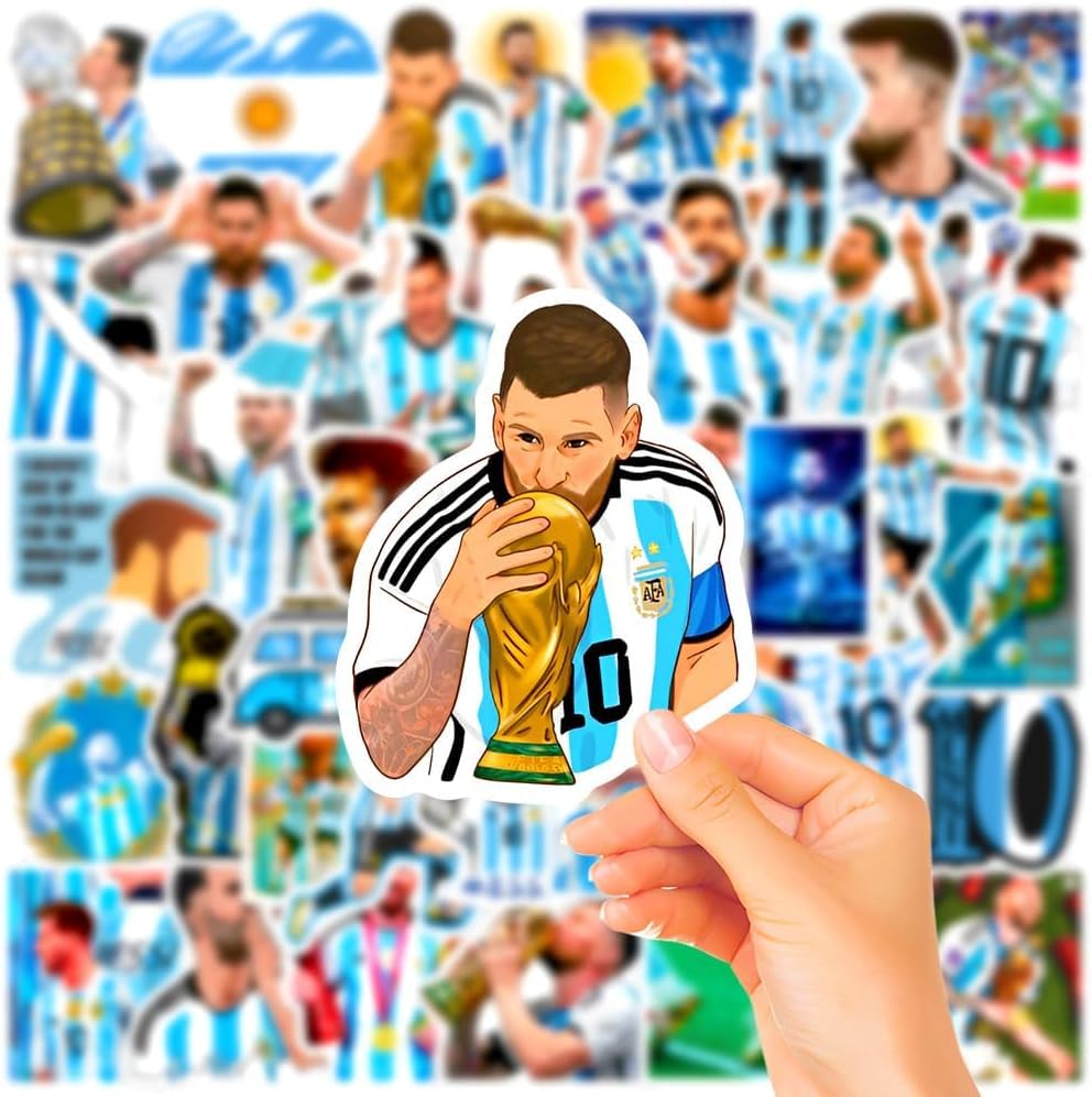 10 PCS Messi Stickers Waterproof Vinyl Soccer Decals Messi Soccer Stickers for Cars Laptops Water Bottles & Tumblers
