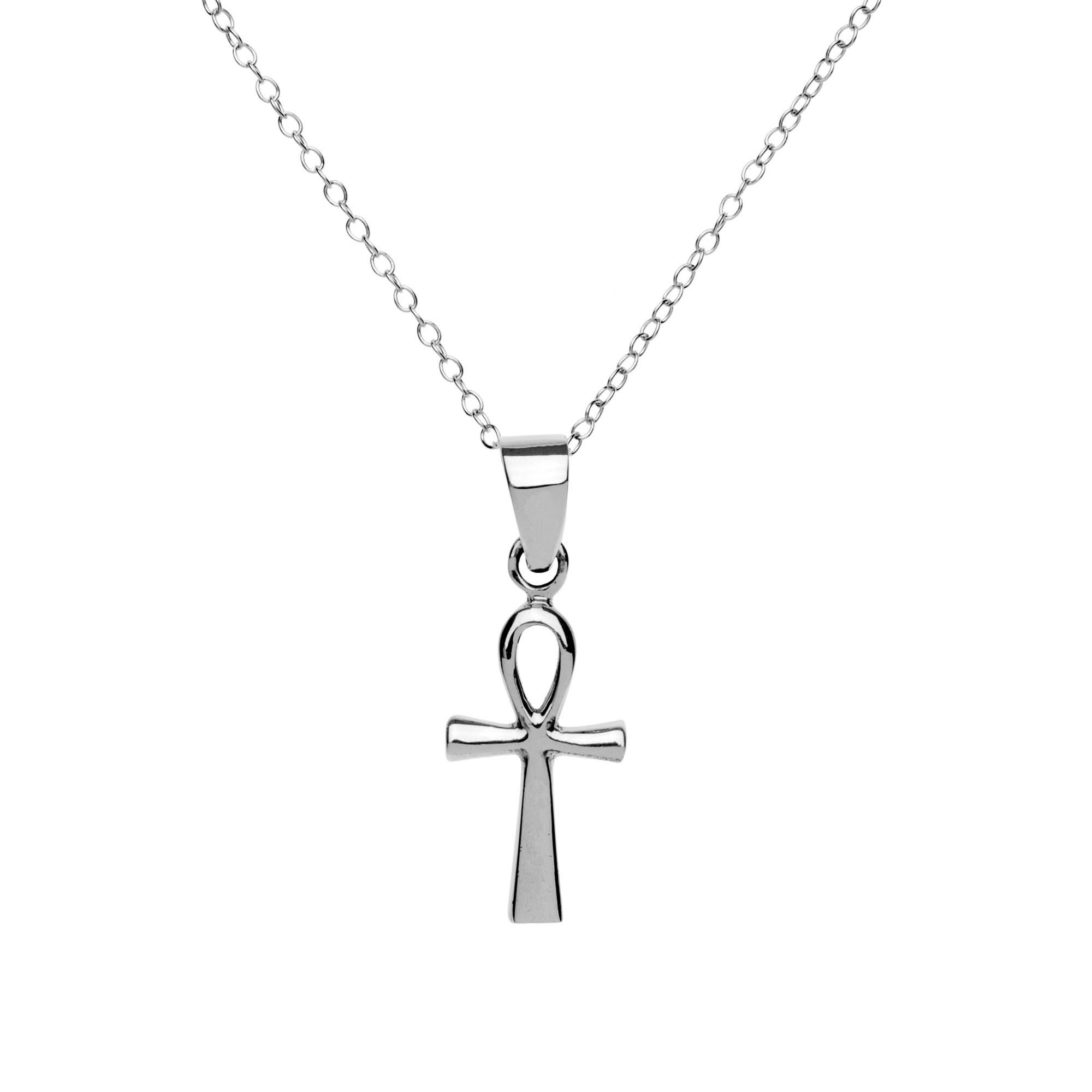 81stgeneration Ankh-Anhänger | Halsketten aus 925er Sterlingsilber für Damen 45,7cm | Massive Silberkette Ägyptisches Kreuz Herrenhalsketten | Geschenk für Männer | Wicca-Schmuck