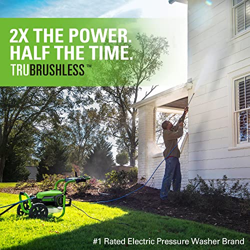 Greenworks Pro Brushless 3000 PSI (CSA Certified) 2.0 GPM Max / 1.1 GPM Electric Pressure Washer (Rugged Steel Frame, 25 FT Hose, 35 FT GFCI Power Cord)