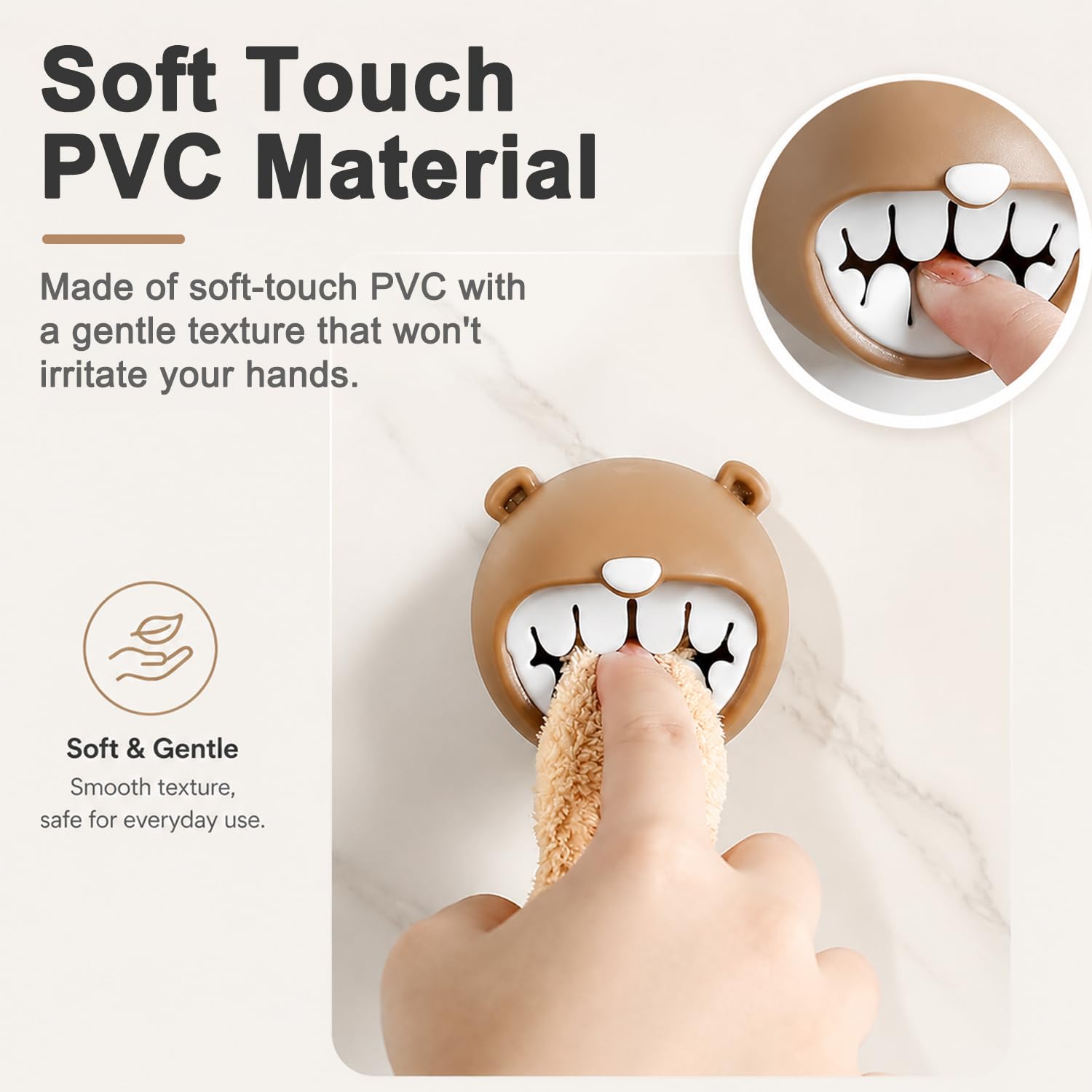 Cute Bear Wall Towel Hooks - Damage-Free! -3