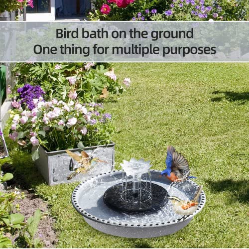 Deck Mounted Bird Bath,Solar Bird Bath Fountains For Hummingbirds,Adjustable Metal Weather Resistant Durable Deck Bird Bath Holder For Outdoor Railings, Garden, Patio Deck(Grey) #TOP2