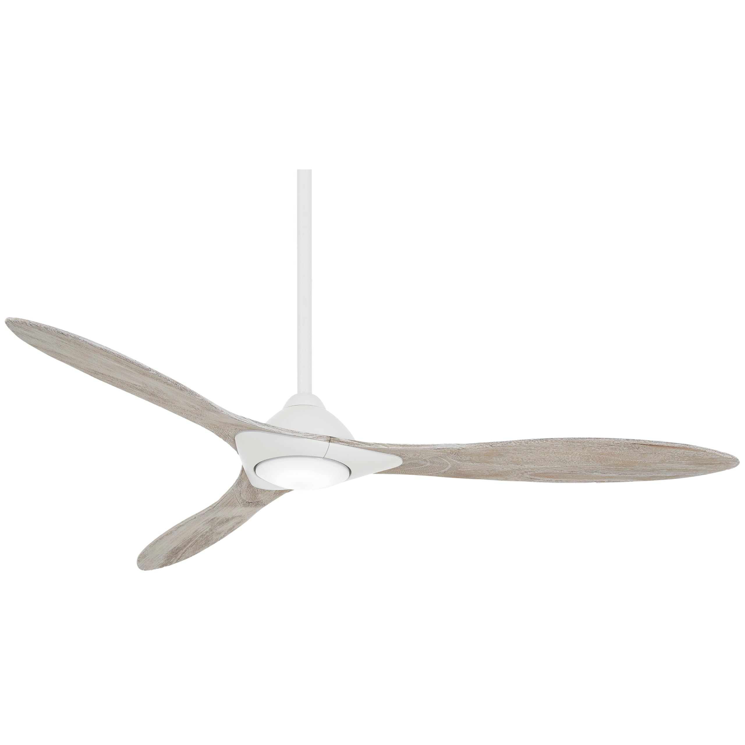 F868L-WHF Sleek 60" 3-Blade LED Ceiling Fan in Flat White Finish with Bleached Seasoned Wood Blades and an Etched Lens
