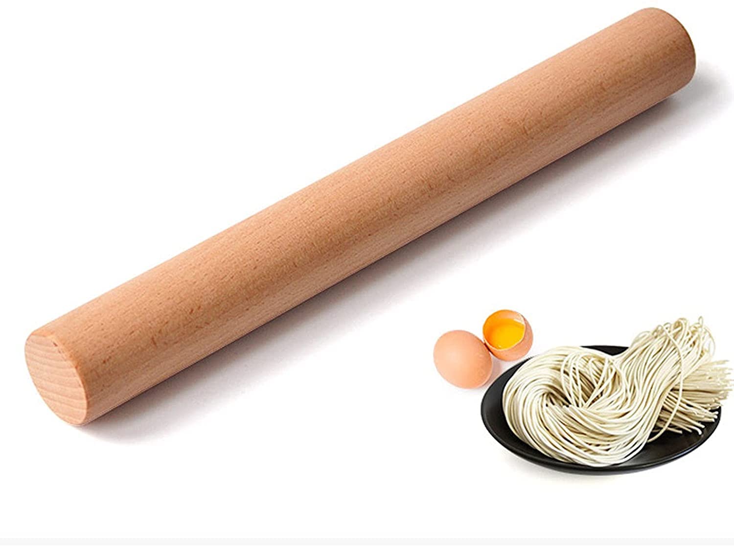 Nudelholz aus Buche, Nudelholz massiv, Teigroller, verlängertes Nudelholz, ölfrei, lackfrei, wachsfrei, Nudelholz, ganzes Holz-Nudelholz, 27,2-Zoll-Nudelhölzer
