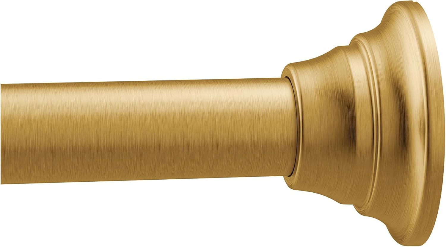 Moen Brushed Gold 44-72-Inch Adjustable Tension Mounted Straight Shower Curtain Rod for Bathroom, No Drilling Needed, TR1000BG