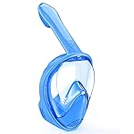 Kids Snorkel Mask Full Face, Snorkeling Gear for Kids 2-14 with Camera Mount, 180 Degree Panoramic View Snorkeling Set Anti-Fog Anti-Leak (Blue)