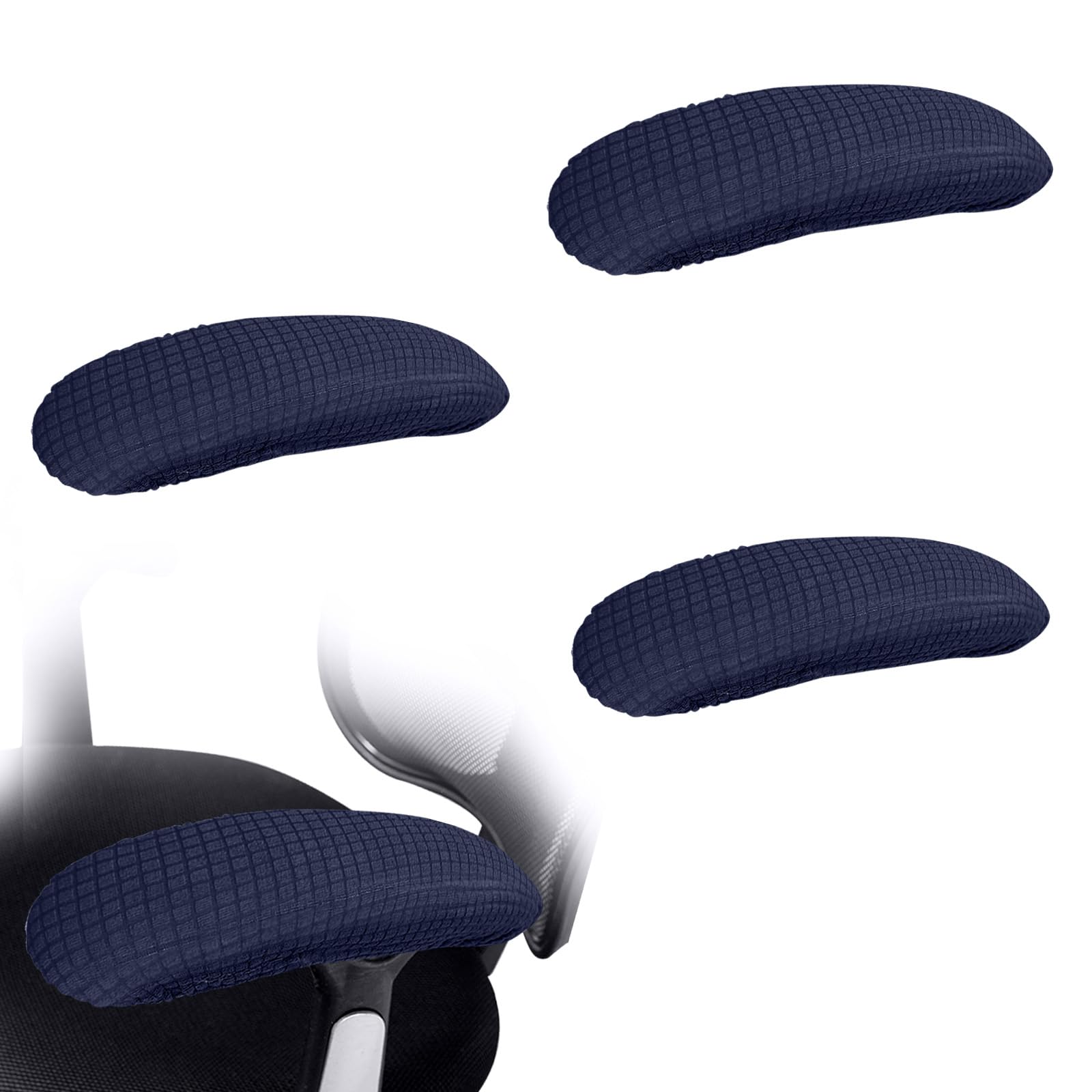 Guerity 2 Pair Office Armrest Covers, Elastic Office Chair Arm Pads Waterproof, Ergonomic Armrest Pad Covers (Navy Blue)
