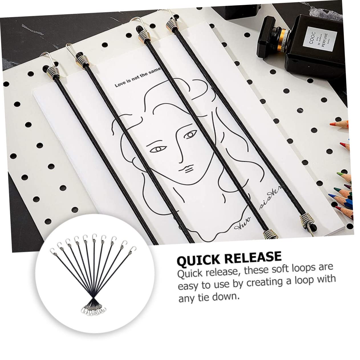 Yardwe Elastic Cord for Binding Luggage 10pcs Tensioner Belt Hooks Heavy Duty Bike Luggage Tied Rope