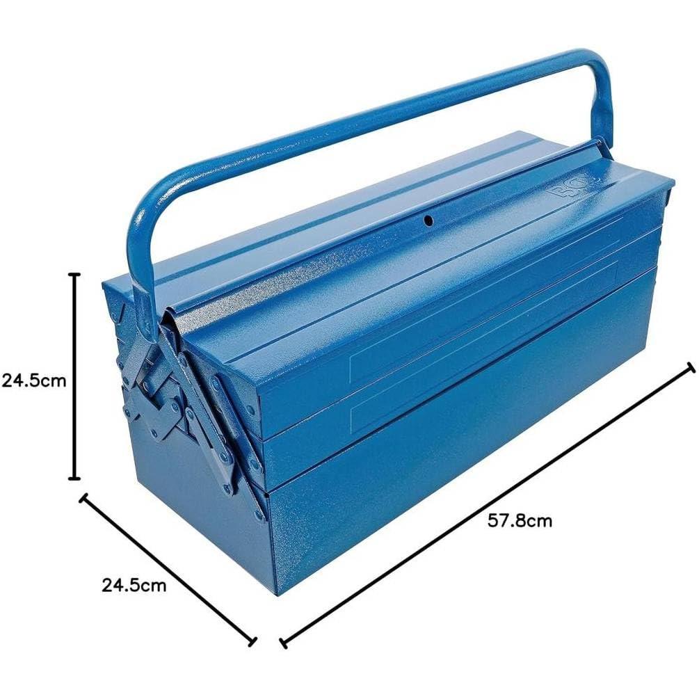 Caisse à Outils Métallique Vide 530 x 200 x 200 mm - 5 Compartiments - Solide et Pratique, Pro - D-Work