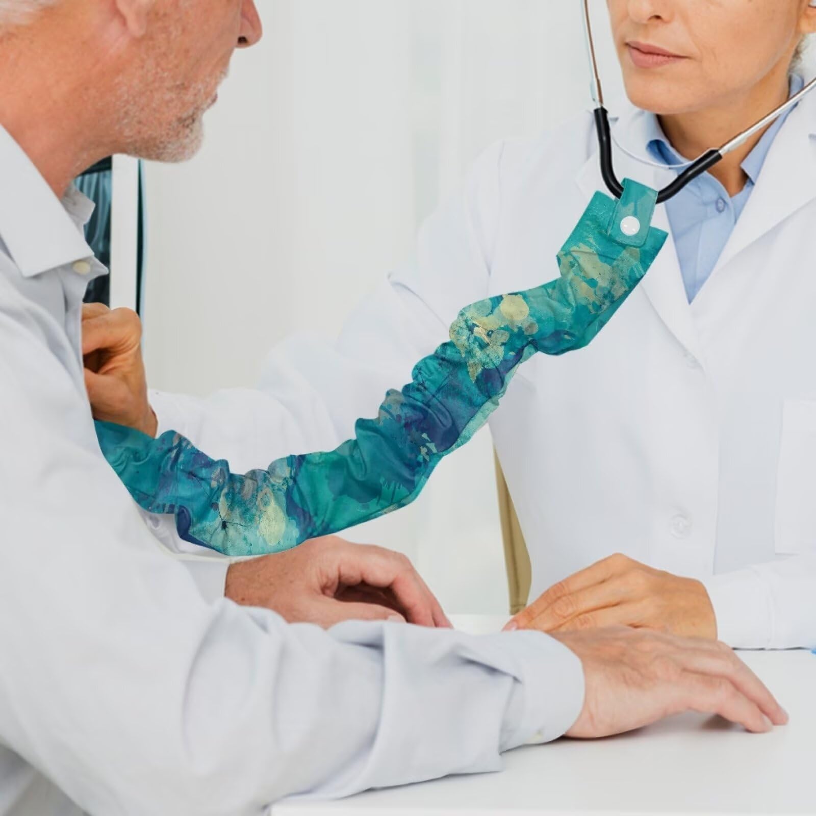 Uorisanigo Stethoscope Cover for Men Green Marble Nurse Doctors Stethoscope Cover Sleeve Soft Fabric Stethoscope Accessories 2 Pack Fits for Most Stethoscope Decor Cover