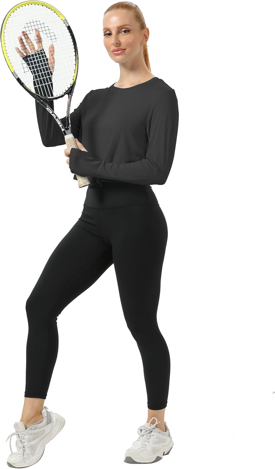 Mippo Open Back Workout Tops for Women Long Sleeve Athletic Shirts Loose Fit Running Gym Crop Top - Image 5