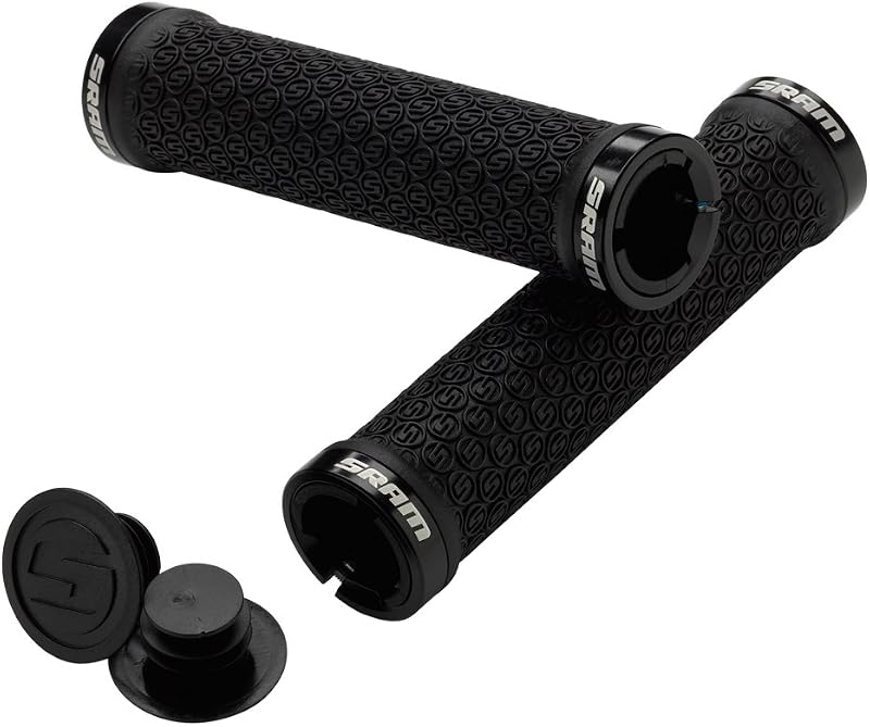 Locking Dual Lock On Cycling Grips 130mm Black with Rubber Comfort & R | bike-grips-and-accessories