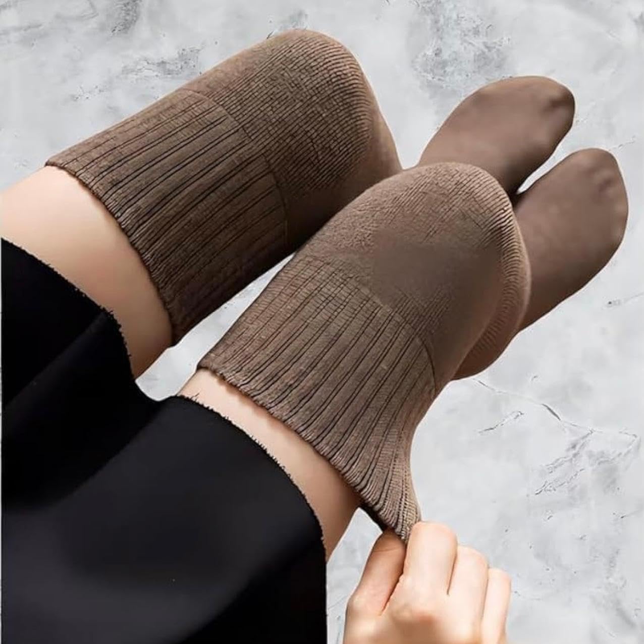 SHOPSPHERE Warm Wool Thigh High Socks for Women | Knitted Thick Thermal Winter Long Socks | Knee High Leg Warmers & Boot Cuffs 2