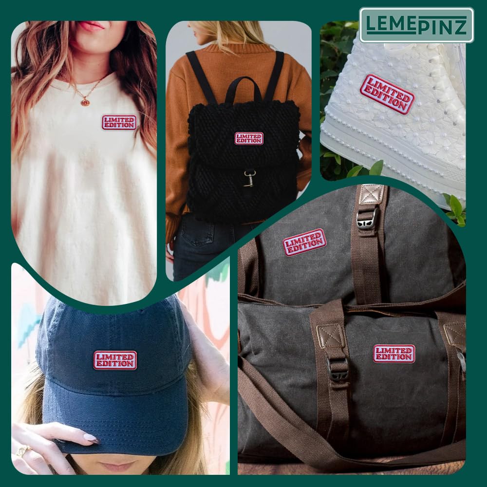 Parche de edición limitada, tamaño 7,6 cm, parches de bordado con cita limitada, para sombreros, ropa, mochilas, jeans, parches para coser, parches de tela, parches rosados, regalo de moda