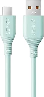 Anker Silicone USB-A to USB-C Cable, 1.0m Length, 6A Fast Charging, TPE Material, Green, Data Transfer Compatible, Model A8001- Green