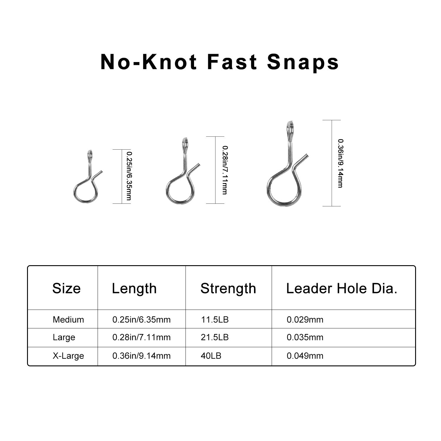 SF Fas-Snaps No-Knot Fas-Snaps Quick Change Fast Easy Fly Hook Lure Pin Fly Fishing Snaps Combo Hook Snaps for Flies Jigs Lures