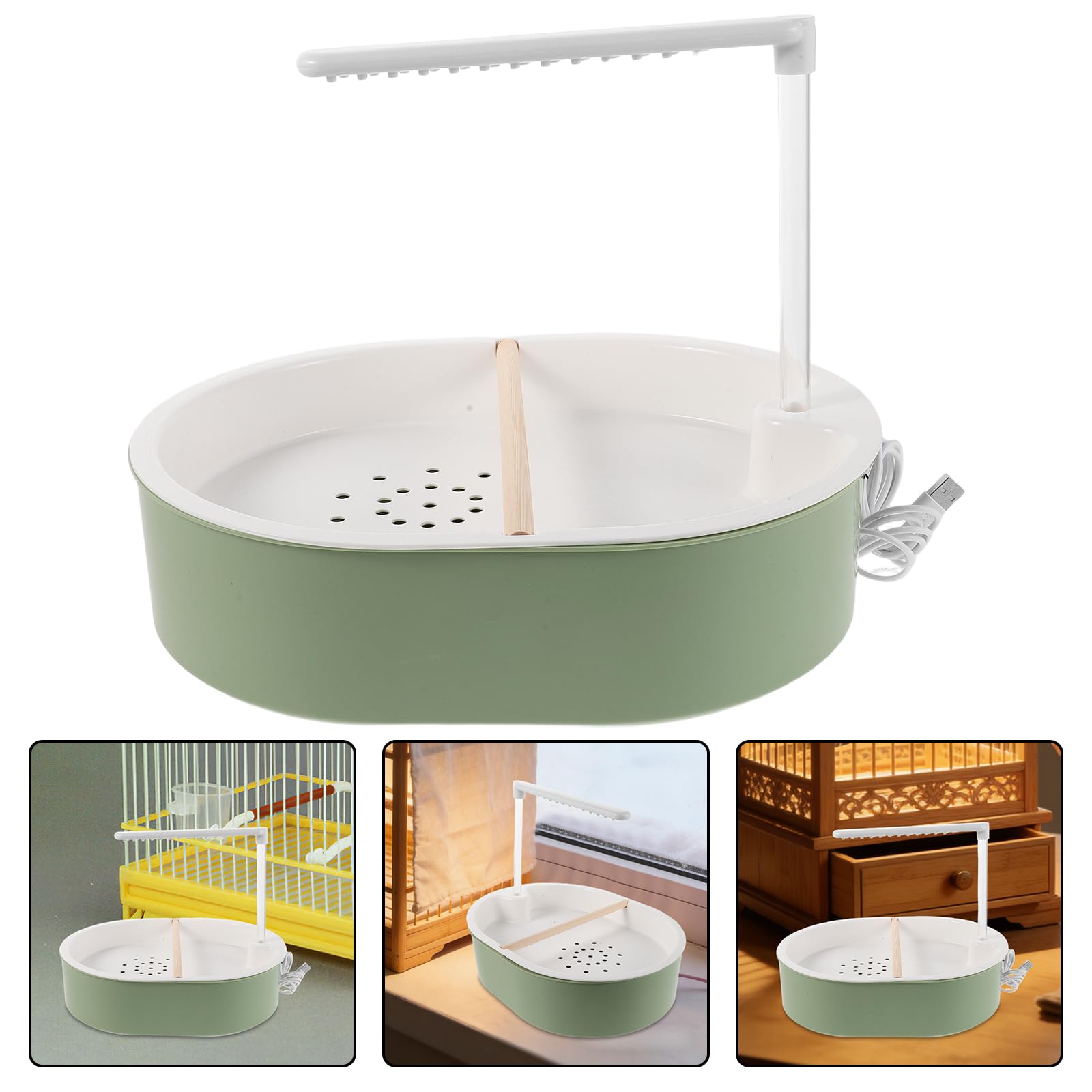 ifundom Automatische Vogelbadekäfigdusche mit Doppelduschsystem, 5w